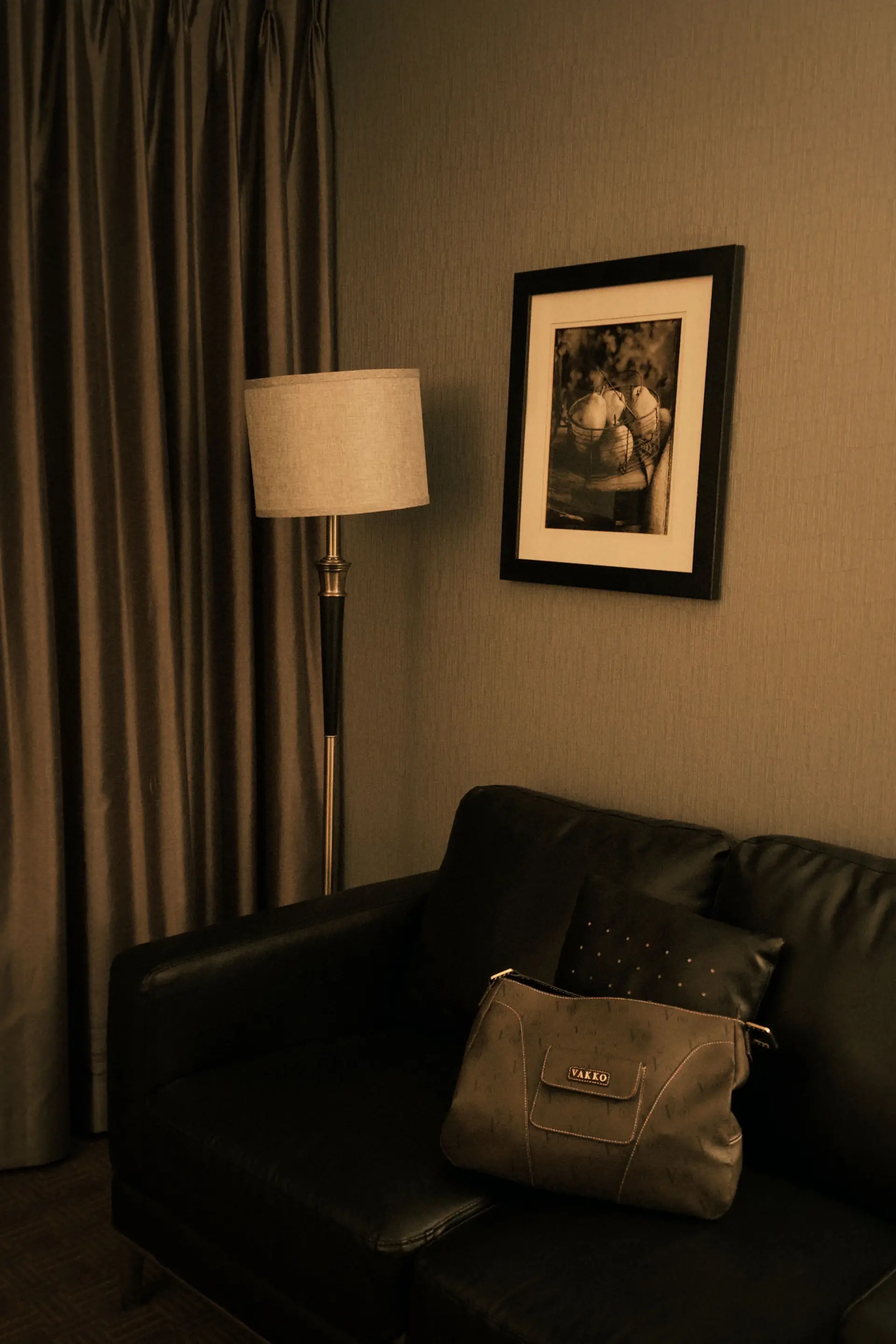 Contemporary bedroom with warm lighting